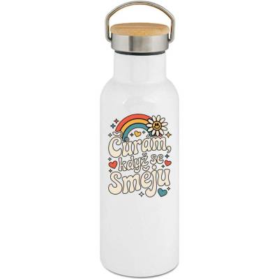 123TRIKO termoska Čůrám, když se směju, černý tisk 500 ml narozeniny