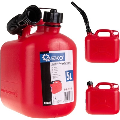 GEKO Kanister na PHM plast červený s lievikom 5 l