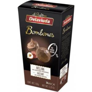 DELAVIUDA Шоколадови млечни бонбони без захар 150 г
