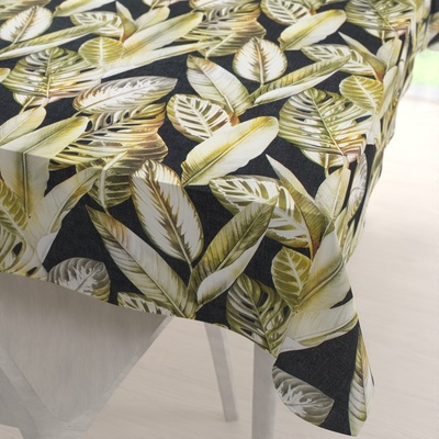 Biante Sametový ubrus Tamara TMR-010 Zlaté tropické listy na zeleném 50x100 cm