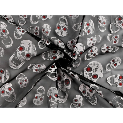 Organza Halloween / lebky s glitry Varianta: 2 černá, Balení: 1 m