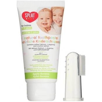 Splat Baby přírodní zubní pasta pro děti s masážním kartáčkem příchuť Apple & Banana For Babies Aged 0-3 Years 40 ml