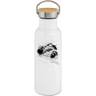 123TRIKO termoska Blesková rychlost, černý tisk 500 ml motorka