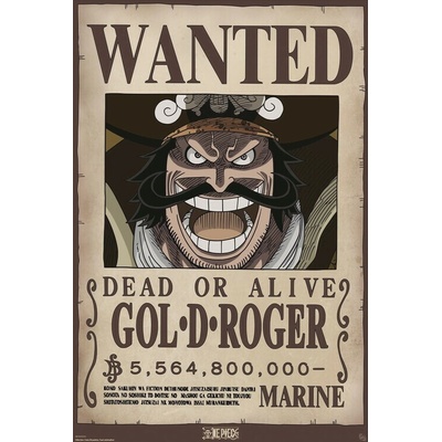 Plagát, Obraz - One Piece - Wanted Gol. D. Roger, 61 × 91.5 cm