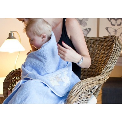 Interbaby osuška froté LOVE 100x100cm 1080 modrá