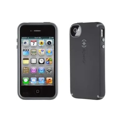 Speck CandyShell Satin - хибриден гумиран кейс за iPhone 4/4S (черен)