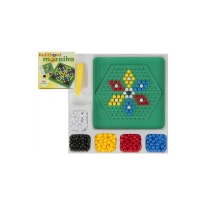 Mozaika kuličková s pinzetou malá 250 ks plast 12x12cm v krabičce – Zboží Dáma