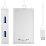 Macally USB-Ц хъб с 4 USB-А порта за устройства с USB-C порт - Macally 3.1 USB-C to USB A Hub (бял) (UC3HUB)