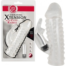 Xtension - návlek na penis s vibračním zajíčkem průhledný