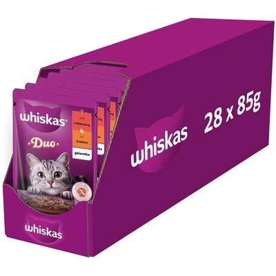 Whiskas Adult s hovězím a drůbežím masem jelly 28 x 85 g