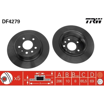 Brzdový kotúč TRW DF4279