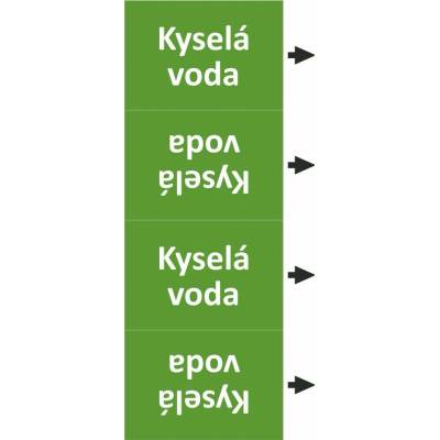 Grafiko | Kyselá voda - průměru trubky o 100 mm - Pás dle ISO 20560 - Materiál Folie s vyšší lepivostí s ochrannou laminací – High tack, Rozměr 105 x 1350 mm