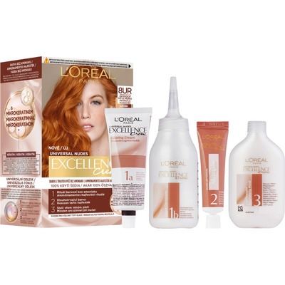 L'Oréal Paris Excellence Creme Triple Protection Farba na vlasy Všetky typy vlasov Farbené vlasy 8ur universal light copper 48 ml