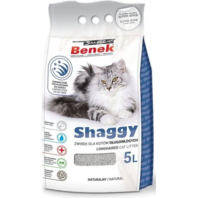 Super Benek SUPER BENEK Shaggy Cat Litter - Котешка тоалетна за дългокосмести котки 5L