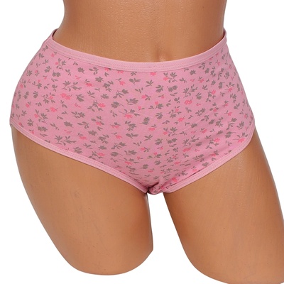 Дълбока бикина в цвят руж с цветя