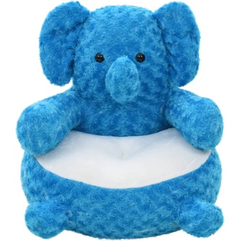 vidaXL Плюшена играчка слонче, синьо (80240)