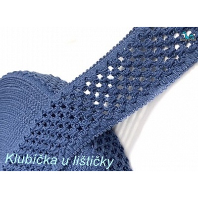 Guma pletená 5cm - modrá jeans Délka: 10cm