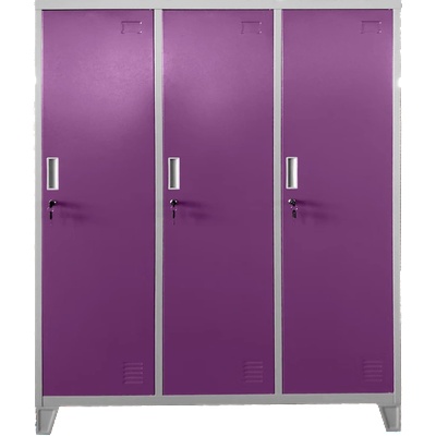 МЕТАЛЕН ШКАФ cr-1604-3 jz - СИВ/СВЕТЛО ЛИЛАВ