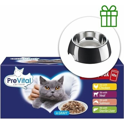 PreVital kura teľa losos pečeň v omáčke 40 x 100 g