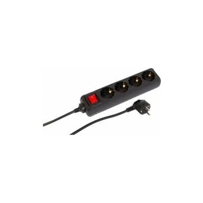 MicroConnect 4-way Schuko Socket on/off switch 3M Black