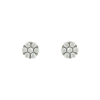 INFINITYSILVER Zlaté náušnice kytičky s bílými zirkony Au 585/1000 ABKE3BZs1,39