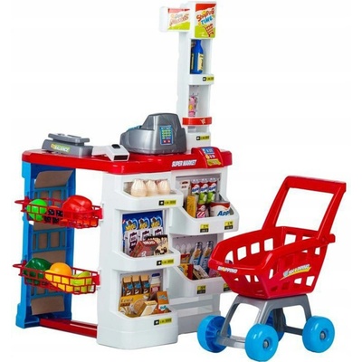 MULTISTORE Veľký stánok supermarketu pre deti s pokladňou váhou a skenerom