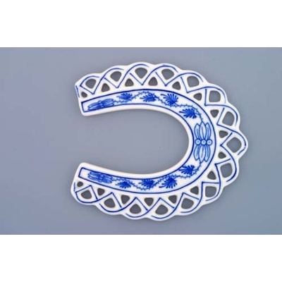 Cibulák vianočná ozdoba obojstranná podkova záves 10,5 x 9,5 cm cibulový porcelán originálny cibulá