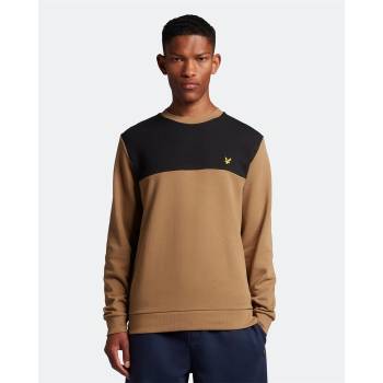 Lyle & Scott Блуза Lyle and Scott Contrast Yoke Crew Neck Sweatshirt - Camel W780