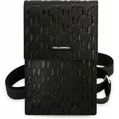Pouzdro Karl Lagerfeld Saffiano Monogram Wallet Phone Bag černé
