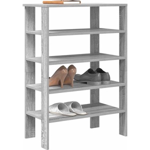vidaXL Етажерка за обувки, сив сонома, 61x32x87, 5 см, инженерно дърво (859856)