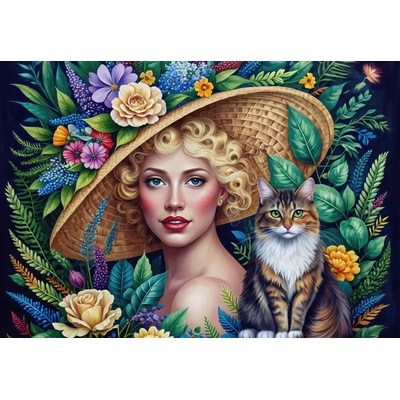 Bluebird Puzzle - Puzzle The Woman and the Cat - 1 000 piese