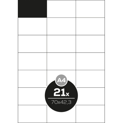 Altryal Etikety Top Stick bílé A4 70 x 42,3 mm 21 etiket 100 ks