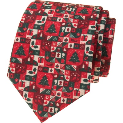 Avantgard Kravata Lux 561-19106 červená/vánoční