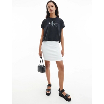 Calvin Klein Jeans dámská bílá sukně Slub Rib Mini Skirt