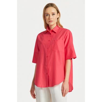 Gant košeľa relaxed ss cot silk shirt ružová