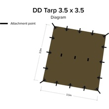 DD Hammocks Tarp 350 x 350 cm Coyote