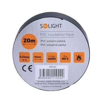 Solight Izolační páska 15 mm x 20 m černá