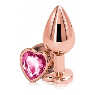 NS Novelties Метален анален разширител с розов кристал-сърце Rear Assets розово злато М