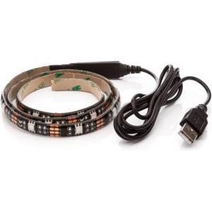 OPTY led лента 70см, с usb, 21 диода, превключвател, 20 цвята, самозалепваща (70s)