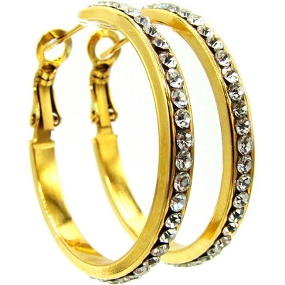 Steel Jewelry náušnice KRUHY GOLD Chirurgická ocel NS240251