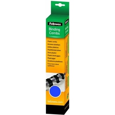 FELLOWES Hrebeň, plastový, 6 mm, 10-20 listov, FELLOWES, 25 ks, modrý