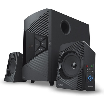 Creative Озвучителна система 2.1 Creative SBS E2500, Bluetooth, FM, 30W, Черен (CREAT-SPEAK-SBS-E2500)