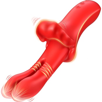 SuperLove 4in1 Dual Thrusting Vibrator Red