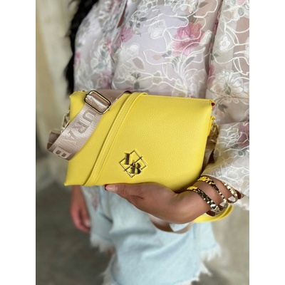 Laura Biaggi Žltá crossbody delená s troma priehradkami a dvoma ramienkami
