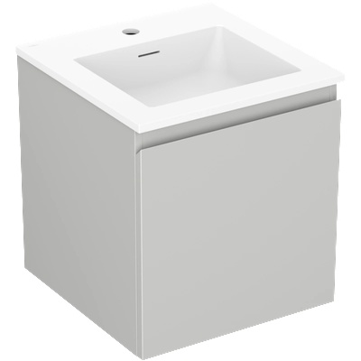 Mexen Orio шкафче за баня 45 см с мивка Otis, 1 чекмедже, сив мат/бял мат - 91A10-04547-1-BF62-W18M01 (91A10-04547-1-BF62-W18M01)