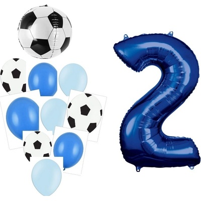 Balónkový set Fotbal modrý 2.narozeniny
