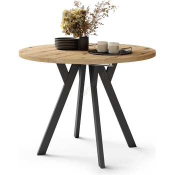 Mazzoni Разтегателна трапезна маса ARTUR, дъб artisan/черна (MZ0108)