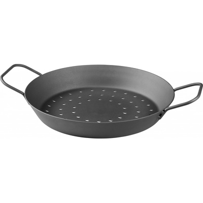 Grillmeister Železná grilovací pánev železná pánev perforovaná 28 cm