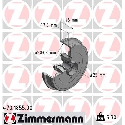 Brzdový buben ZIMMERMANN 470.1855.00
