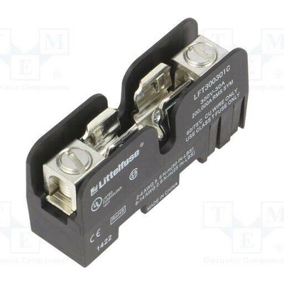 LITTELFUSE LFT300301C Zásuvka; na přípojnici DIN; 30A; 300V; Póly: 1; černá; UL94V-0